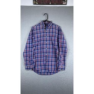 Ralph Lauren Shirt Mens Small Blue Plaid Long Sleeve Button Down Pony Logo